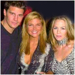 David et les deux stars de 'Beverly Hills' : Jenny Gart et Tiffany Amber Tiessen.