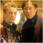 James et le hros d''Hercule', Kevin Sorbo, sur le tournage de la srie 'Andromeda'.